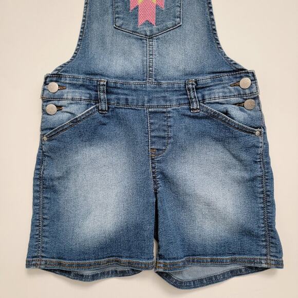 Jessica Simpson Embroidered Denim Short Overalls - Picture 6 of 14